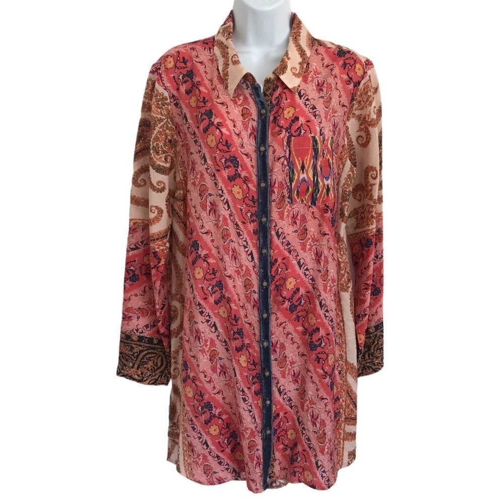 Soft Surrounding Brynn Medium Button Tunic Shirt … - image 1